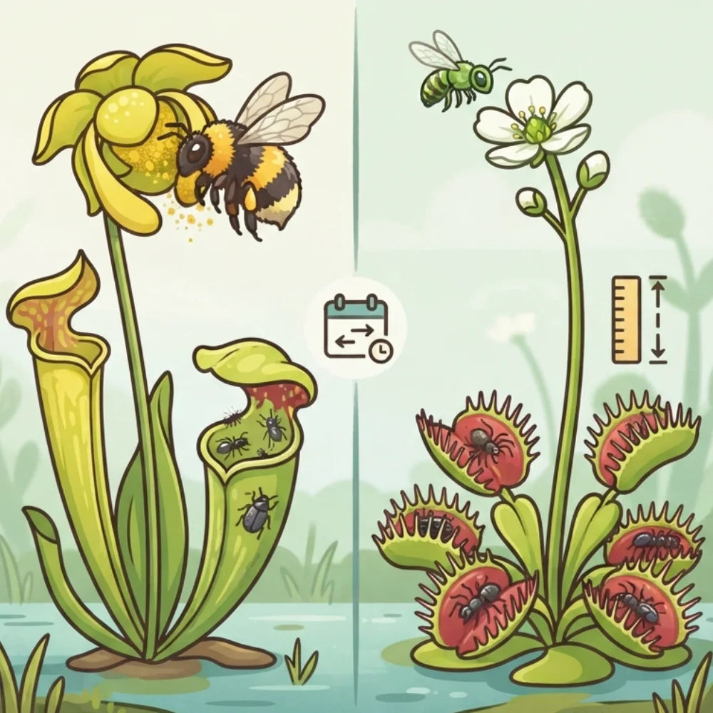 Een vleesetende plant eet insecten... Worden bijen dan niet opgegeten tijdens de bestuiving?