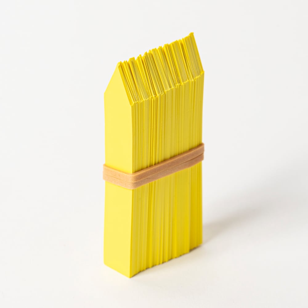 Steeketiket 7,9 cm x 1,3 cm x100 geel